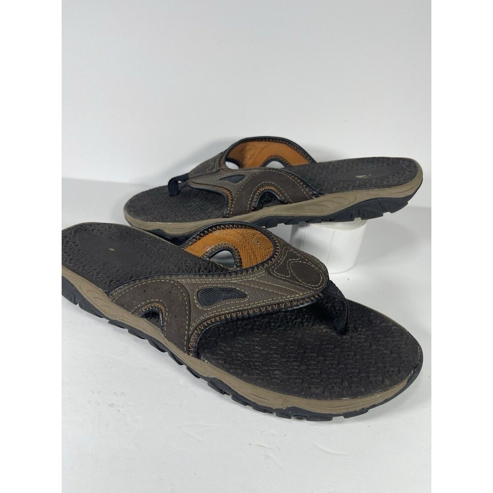 Ozark Trail Men's Flip Flop Sandals Brown Athletic Thong Comfort Slides Size 12